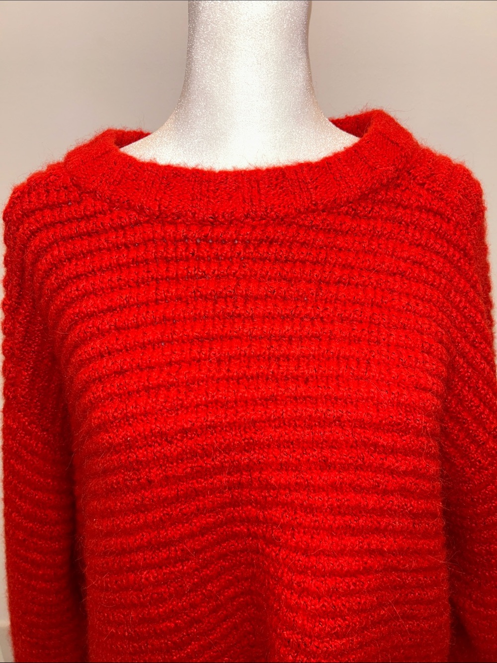 Pistola Adina Everyday Waffle Knit Raglan Sweater in Rouge, Size Large - Picture 4 of 8